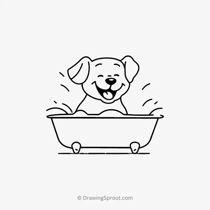 Cute puppy bath time