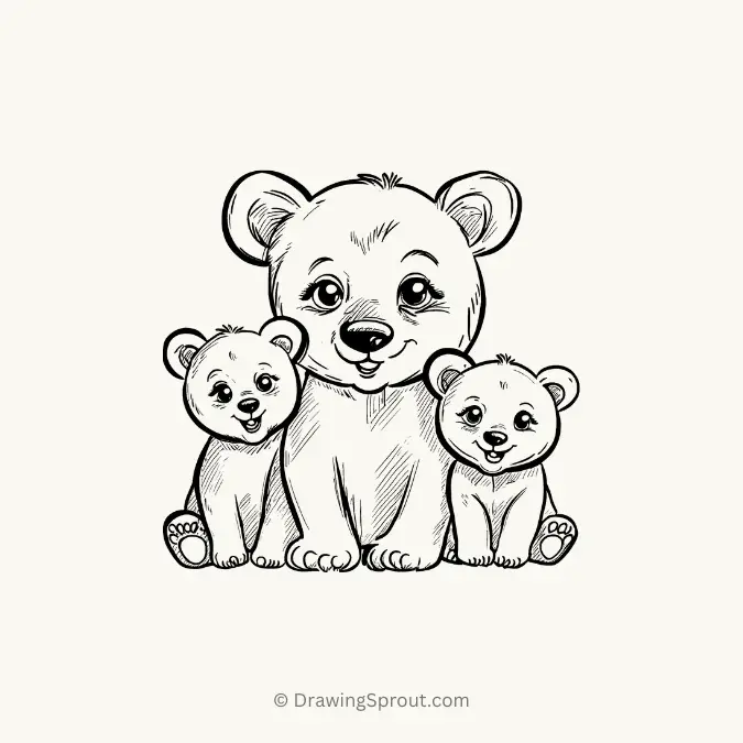 Bear family drawing