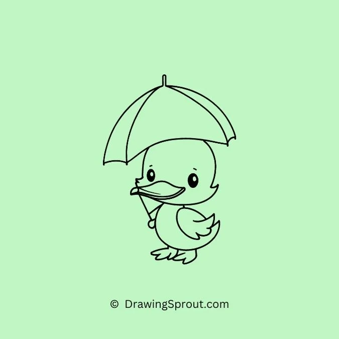 duck drawing ideas, Duckling Under an Umbrella