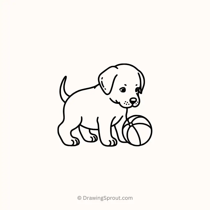 Dog playing with a ball