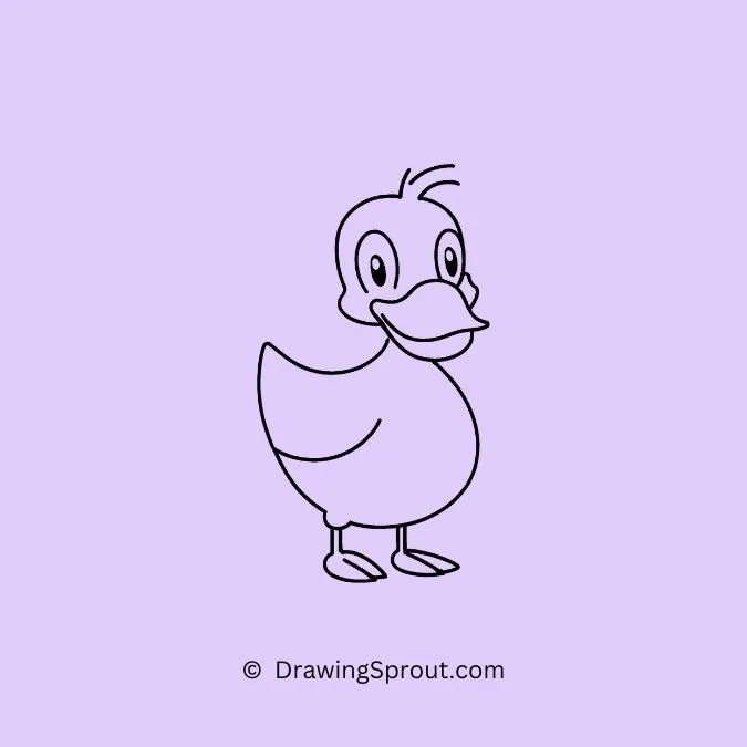 cartoon duck drawing, Cartoon Duck with Goofy Expression