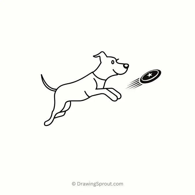 Dog catching frisbee