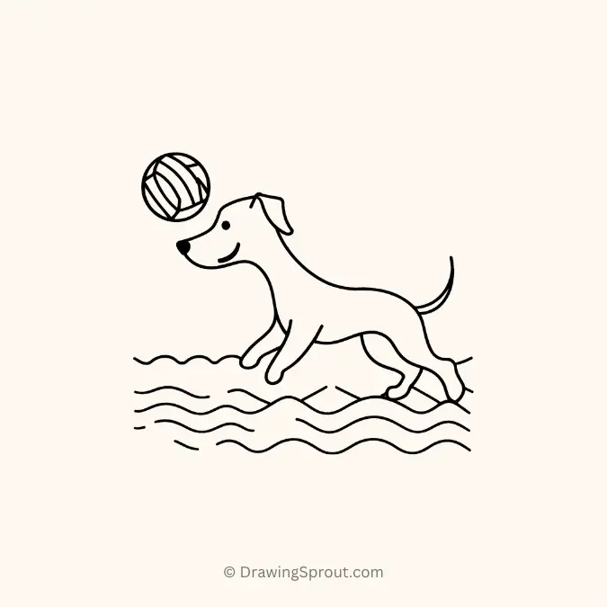 dog with beach volleyball