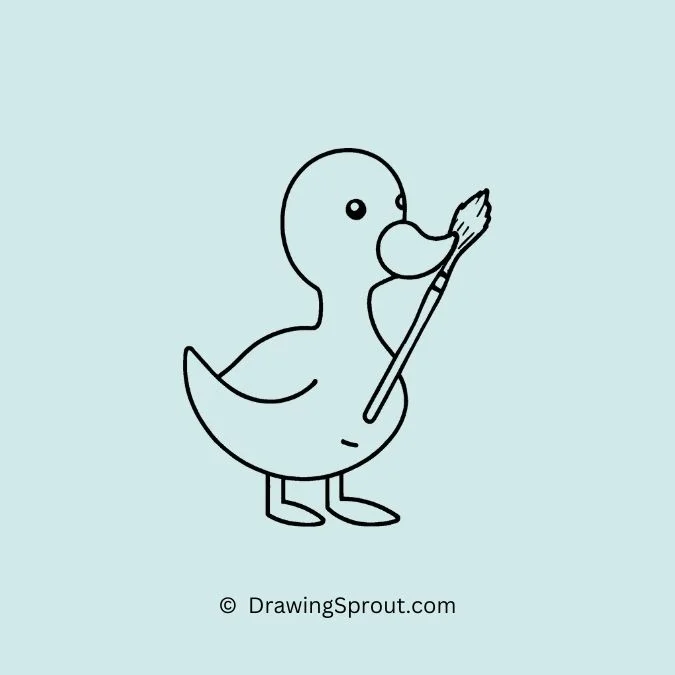 cute duck sketches, Duck with a Paintbrush