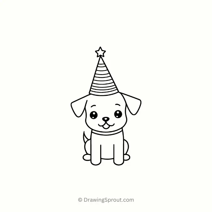 dog in party hat