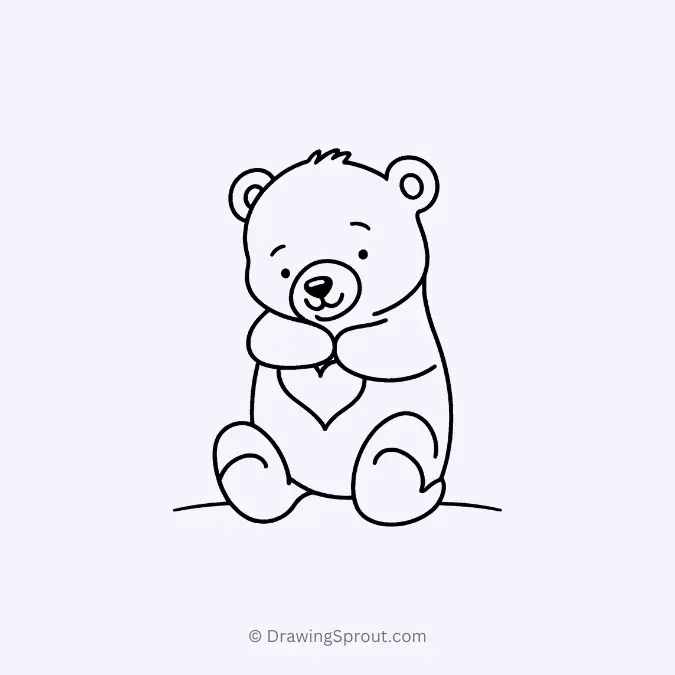 Bear hugging a heart