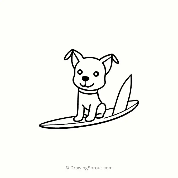 Dog with Surfboard