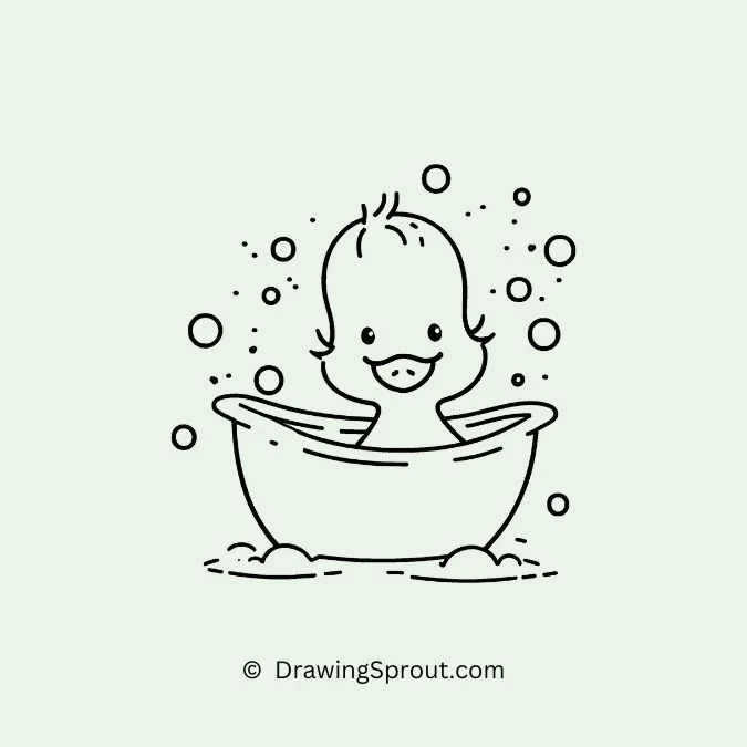 cute duck, Duck taking a bath