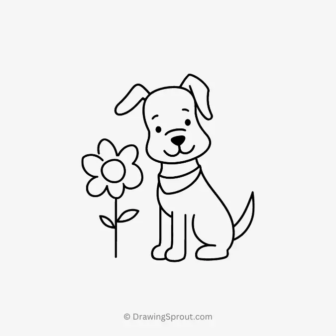 Dog with flower