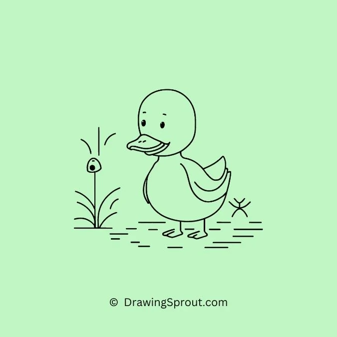 duck drawing easy cute, Duckling and the Ladybug Encounter