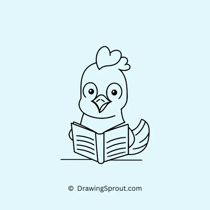 Chicken Reading a Book