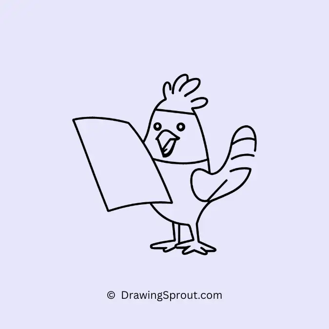 funny chicken drawing idea, chicken going on adventure