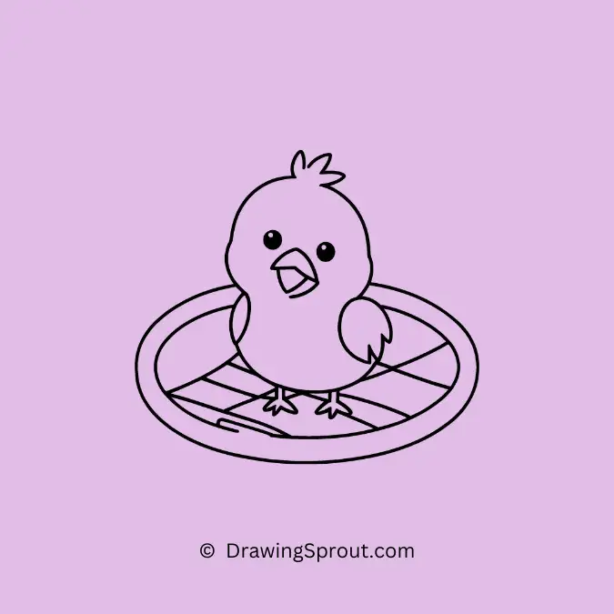 Cute Chicken on a Trampoline