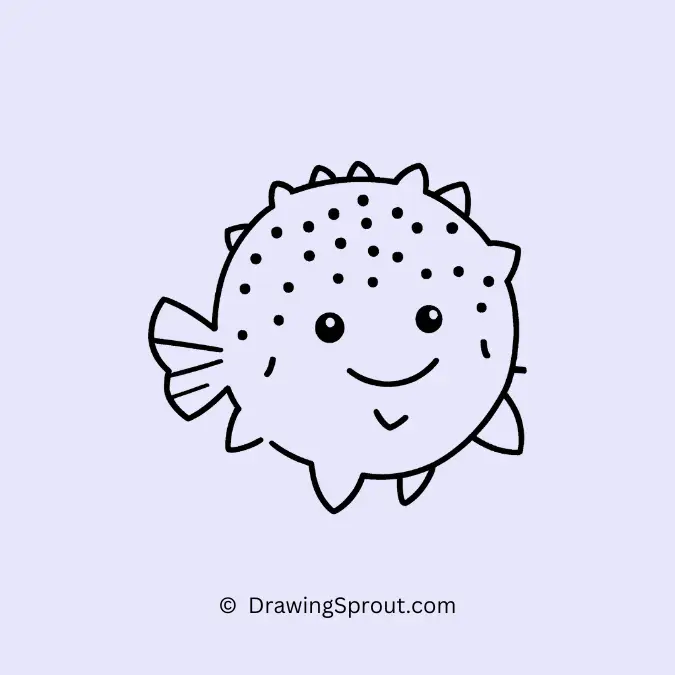 cute simple pufferfish drawing