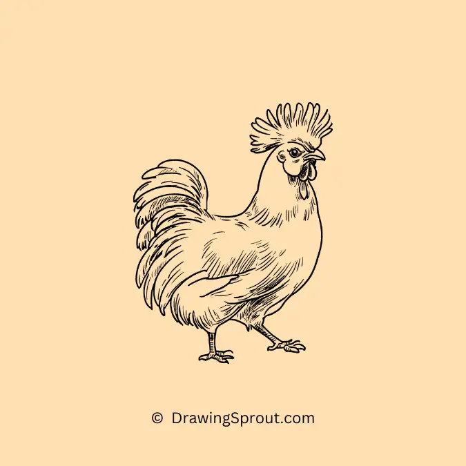 a Polish chicken with its distinctive crest of feathers
