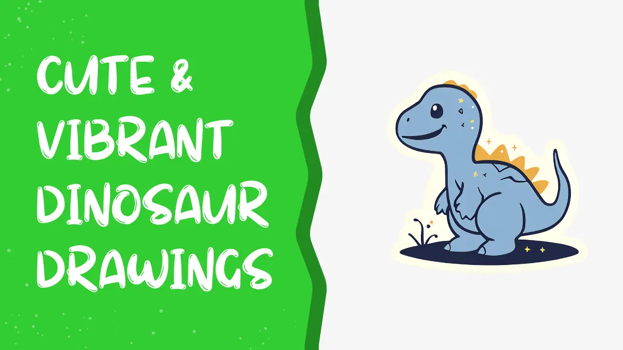 colorful and cute dinosaur drawing ideas