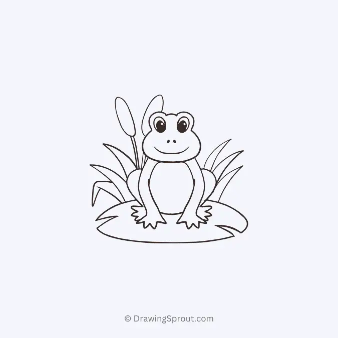 cute frog on lily pad