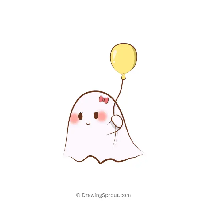 ghost holding a balloon