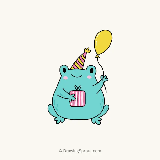 funny frog in a party hat