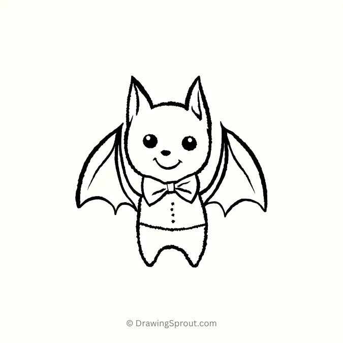 playful bat wearing a bowtie