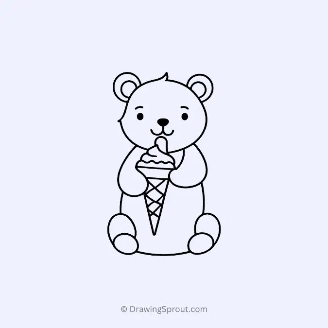 Bear eating ice cream