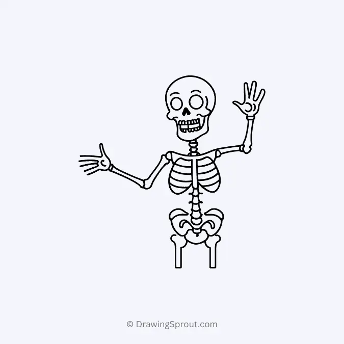 skeleton waving hello