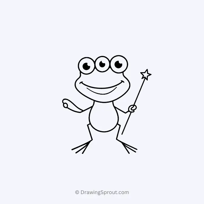 frog holding a magic wand