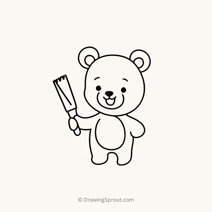 Baby bear going to paint