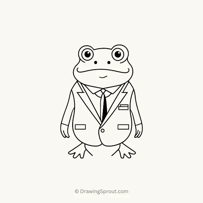 sophisticated frog in a tuxedo
