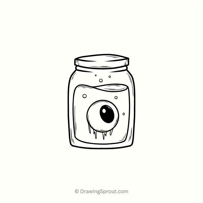 creepy eyeball in a jar