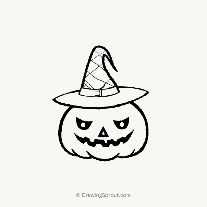 Pumpkin with a Witch Hat