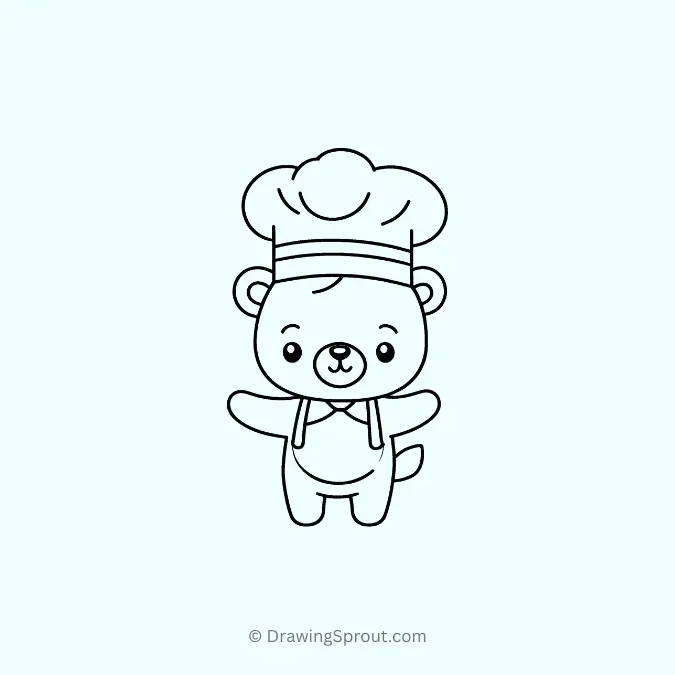 Bear drawing with chef hat