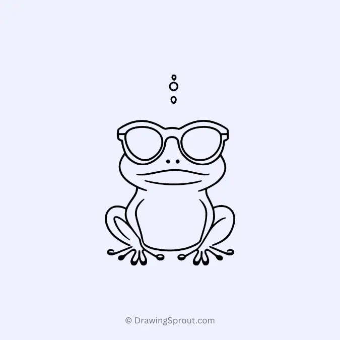 cute frog drawing, frog wearing sunglasses