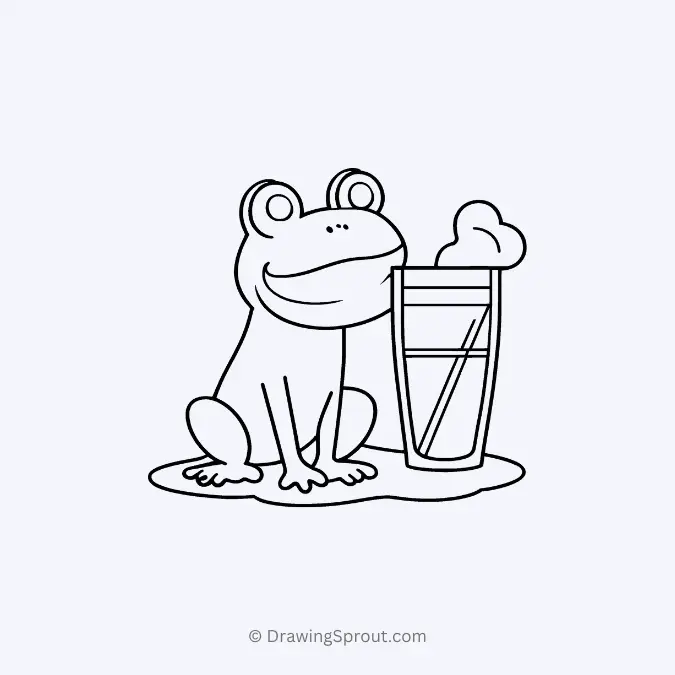 frog sipping lemonade