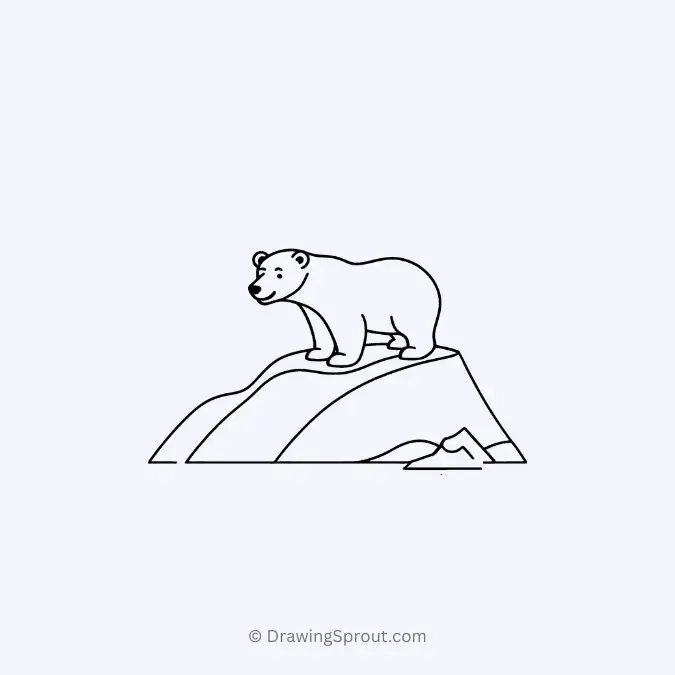 polar bear on iceberg drawing