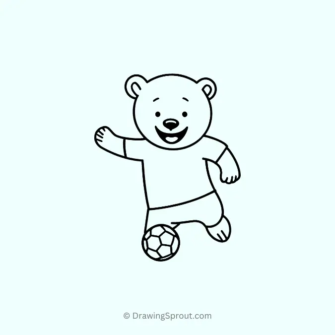 cute bear playing soccer