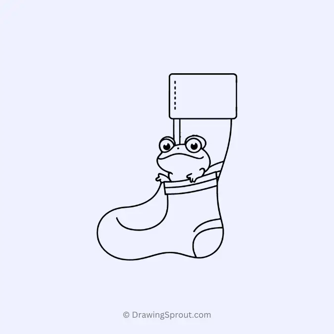 frog in Christmas stocking