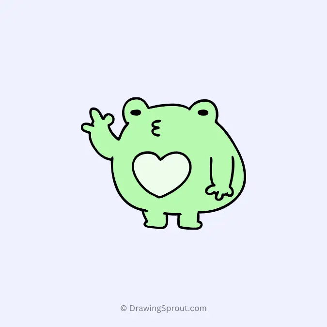 kawaii frog weaving hello