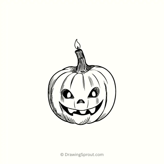 Pumpkin with a candle