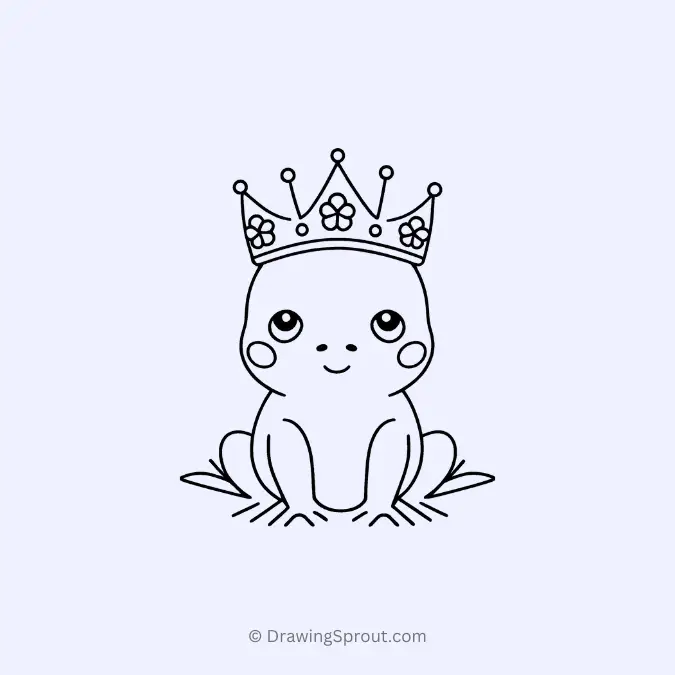 cute frog wearing a flower crown