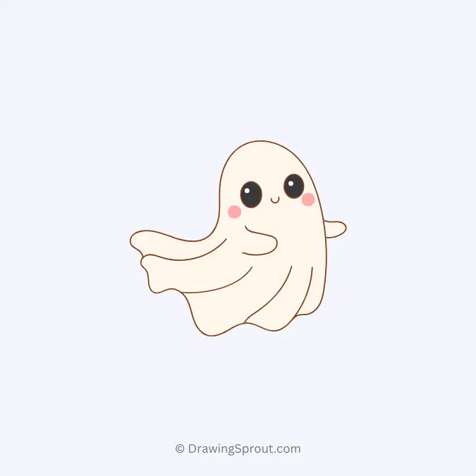 adorable cute ghost drawing for halloween