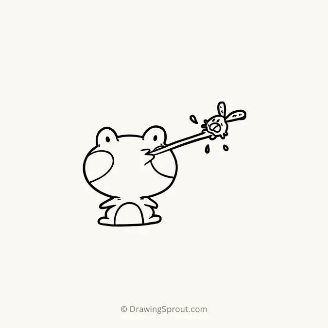 frog catching flies
