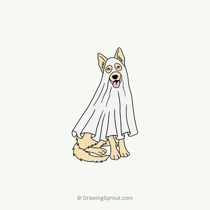 funny ghost dog drawing