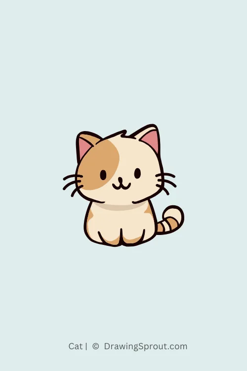 Adorable Cat, Cute animal that is easy to draw