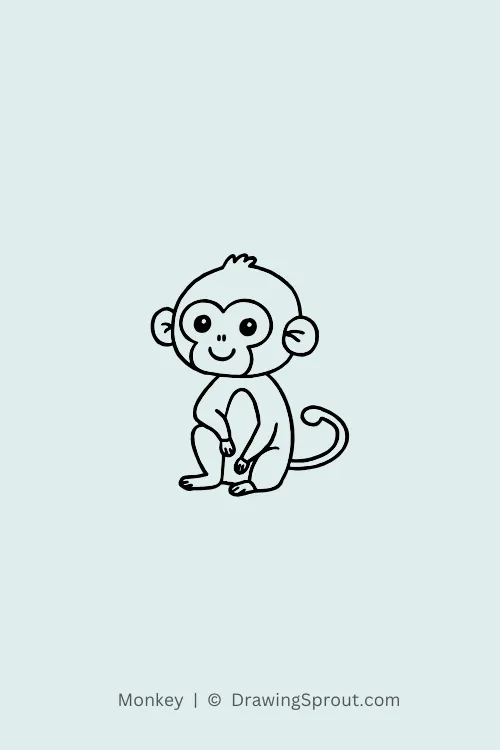 Cute Monkey, easy animal to draw