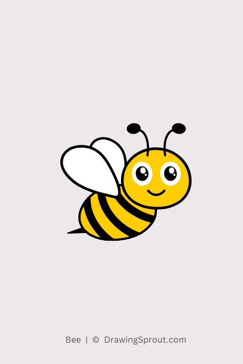 Smiling Bee Cute drawing