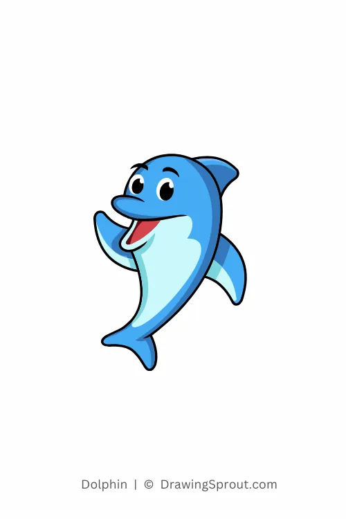 cute dolphin that is easy to draw