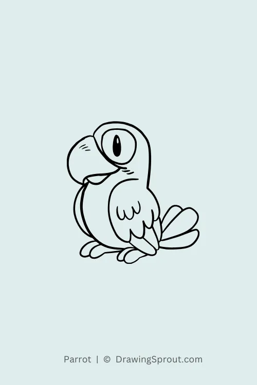 easy Parrot drawing idea