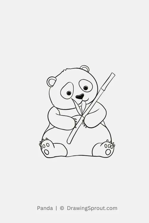 adorable panda eating bamboo