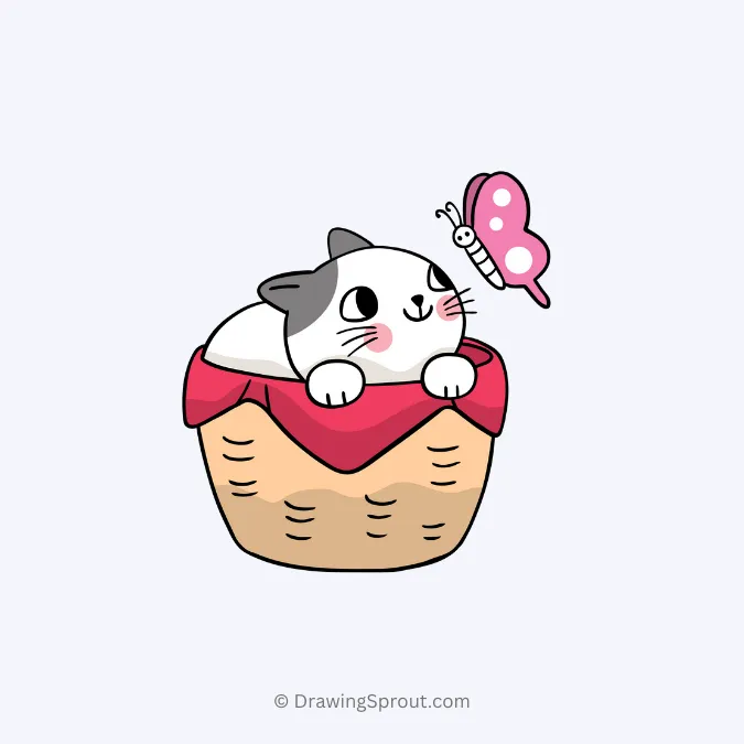 cat chasing a butterfly